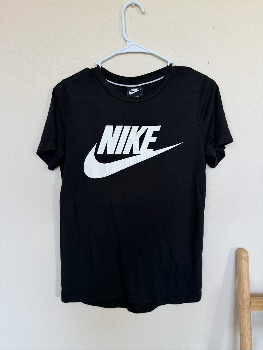 Nike Black Short-Sleeve Tee with White Logo